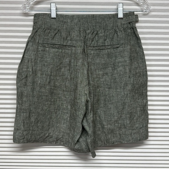 Athleta Voyager Aspen Olive Green Linen Shorts Size 0 - Picture 8 of 9